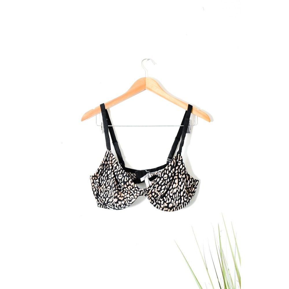 Victoria's Secret Demi Bra Women 40DD Leopard Print Modern Underwire Unlined